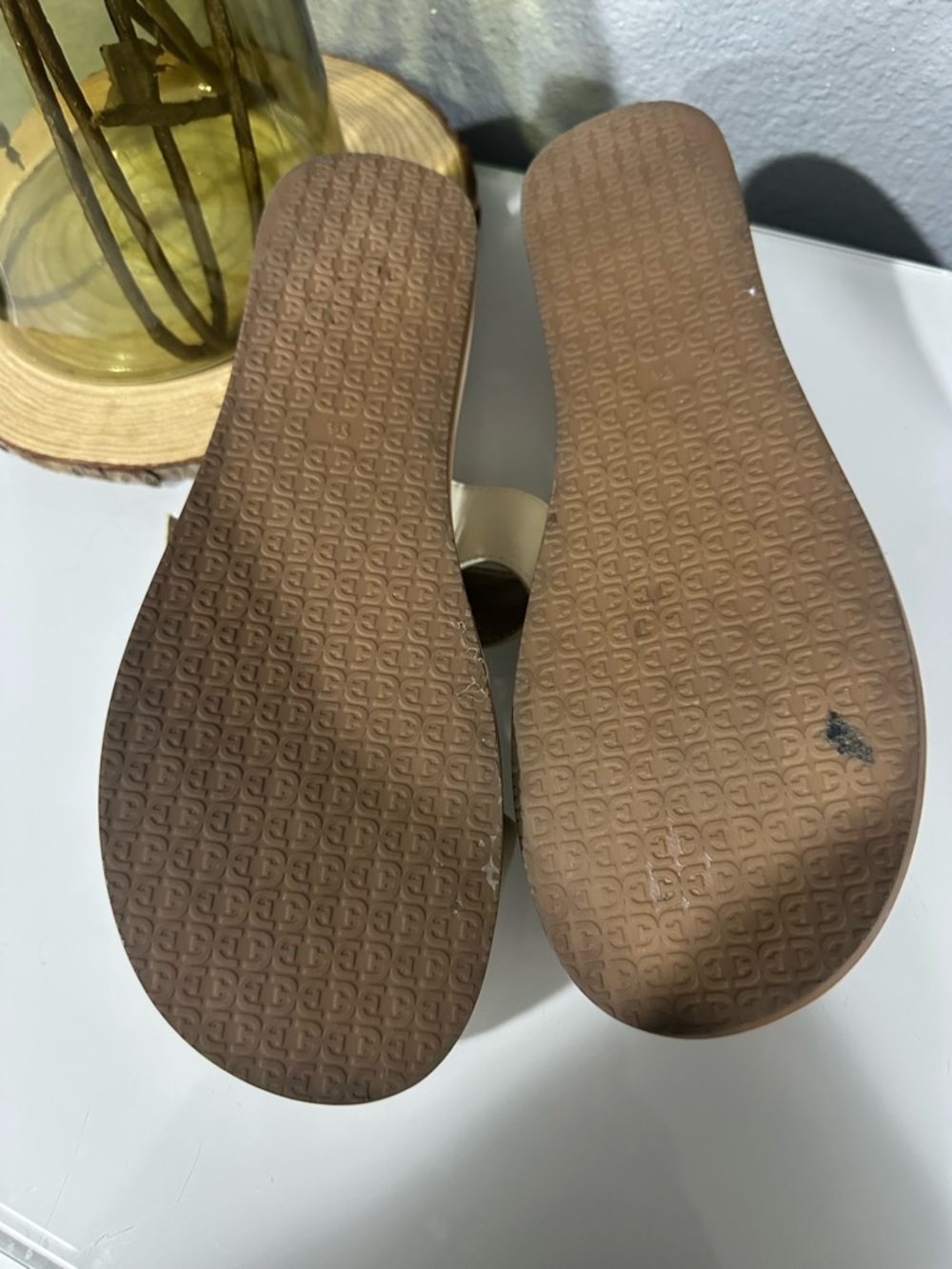 Sam Edelman Augustine Cream Platform Slide Sandals  Tortoiseshell Buckle Sz 8.5 - Picture 8 of 8